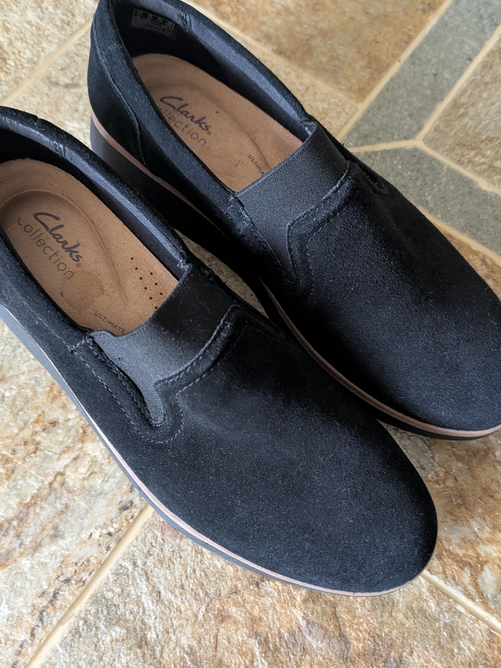 Clarks Zylah Sky Black Suede Platform Comfort Sz 10